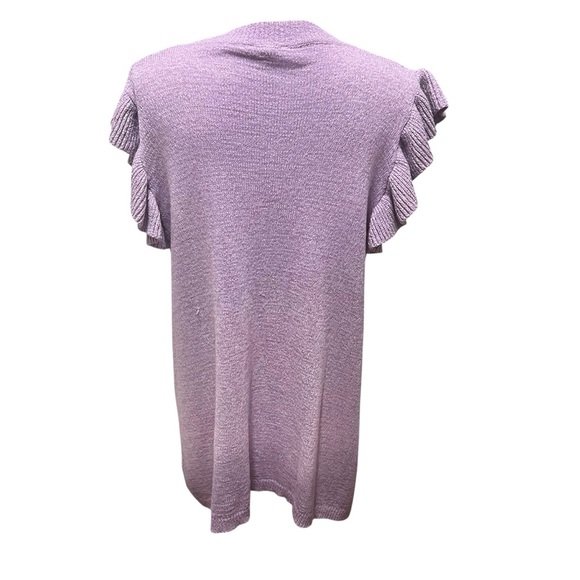 Jodifl Flutter Sleeve Lavender Crew Neck Sweater Size 3X Ruffle Office Coquette - Picture 4 of 12